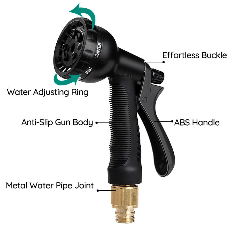 Expandable Lightweight Garden Hose with 8 Spray Settings