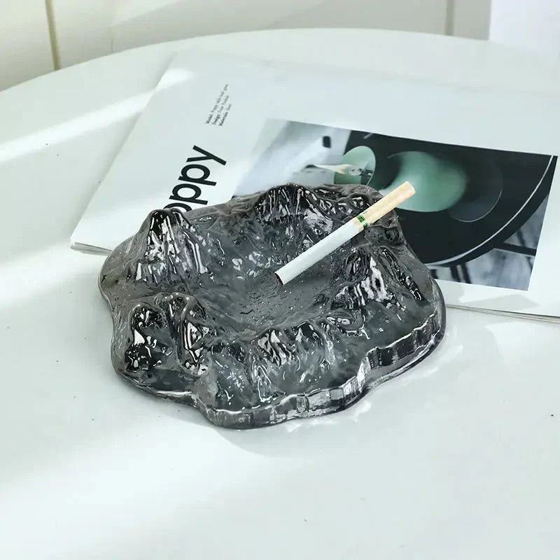 Crystal Glass Glacier Ashtray Decor