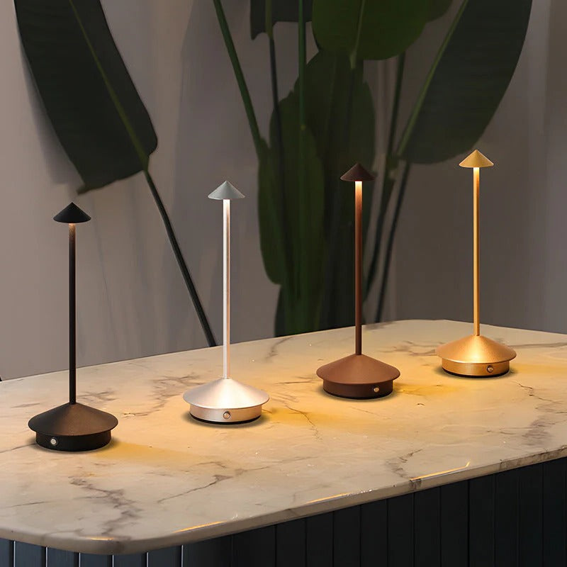 Wireless LED Table Lamp with Touch Dimming and Rechargeable Battery