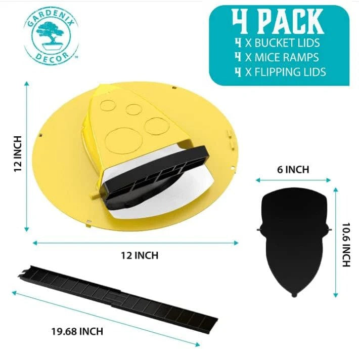 Auto-Reset Bucket Lid Mouse Trap System for Rodent Control