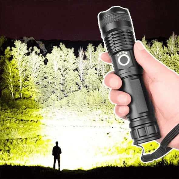 90,000 Lumens Rechargeable Waterproof Flashlight