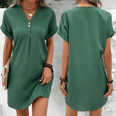 V-Neck Loose Fit Women's Summer Dress