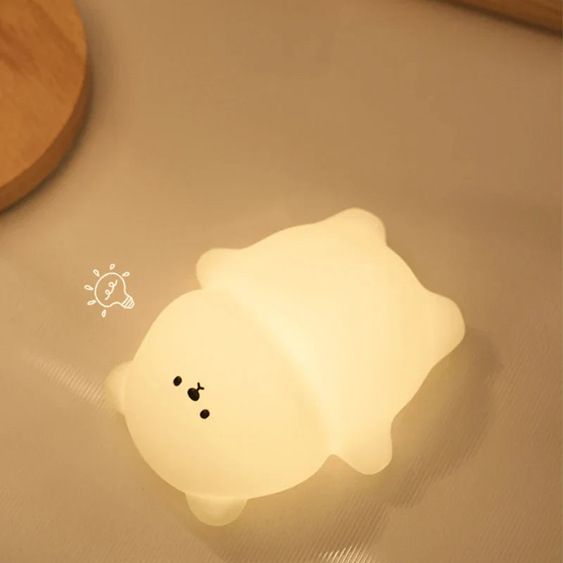 Rechargeable Bear Night Light with Color-Changing Glow
