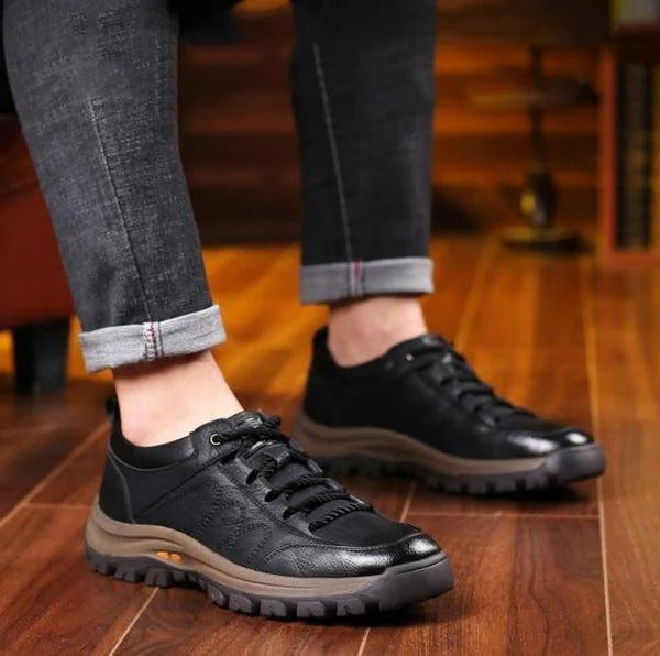 Men's Waterproof Orthopedic Leather Shoes with Ergonomic Insoles