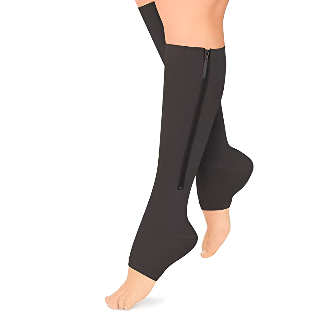 Zippered Compression Socks 20-30 mmHg for Leg Support and Recovery