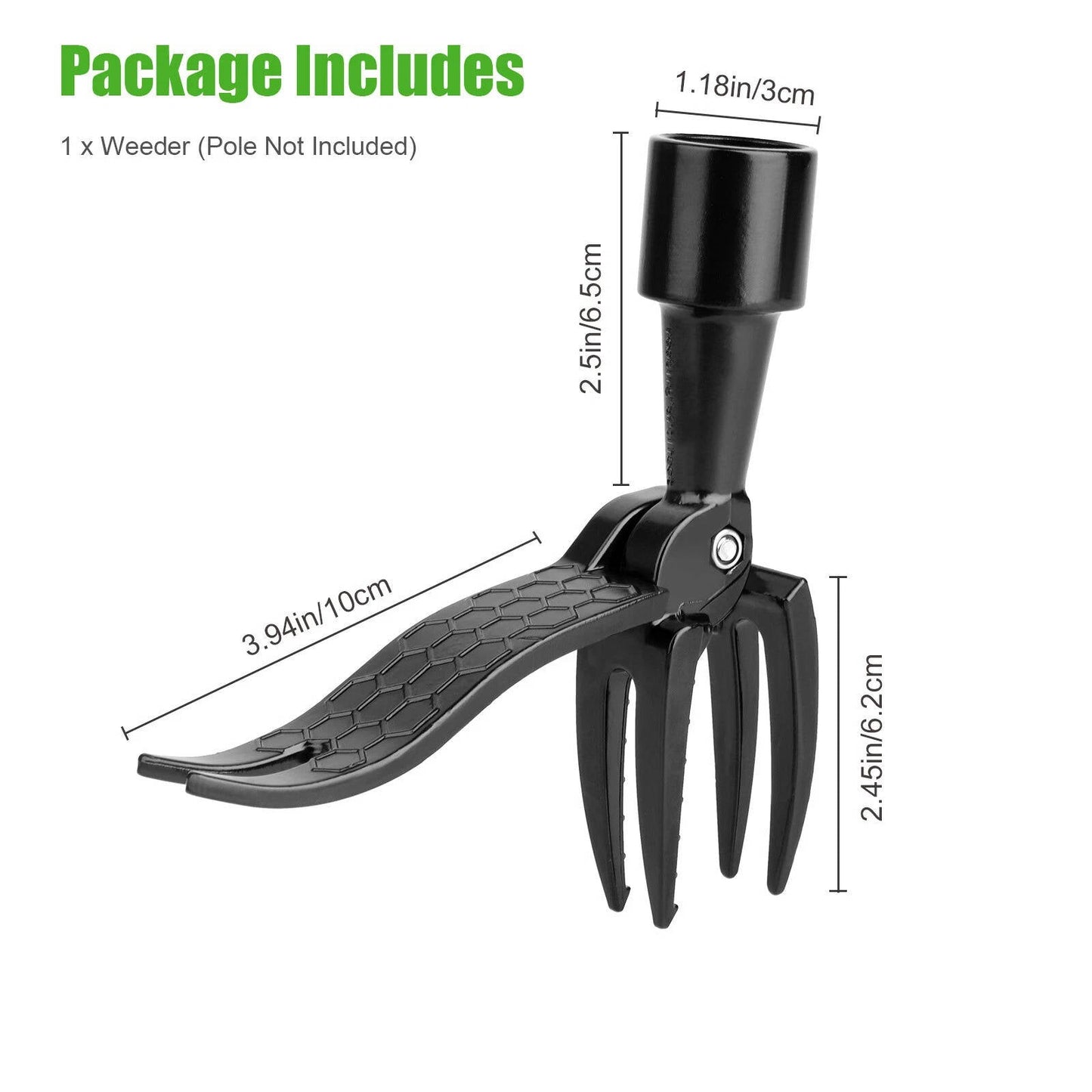 Stand Up Aluminum Weed Puller Tool with Serrated Claw