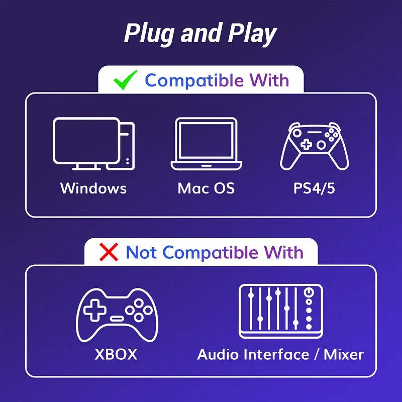 USB RGB Gaming Microphone with One-Tap Mute and Shock Mount for PC PS4 PS5