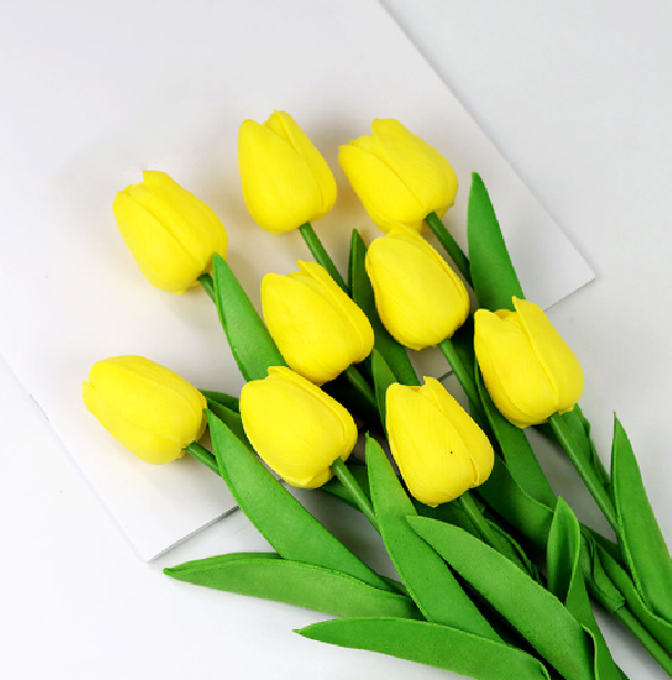Lifelike Faux Tulip Bouquet - Premium PE Foam, No Maintenance