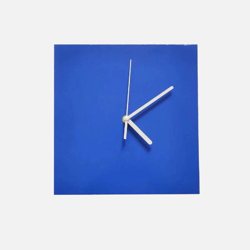 Small Blue Geometric Silent Wall Clock