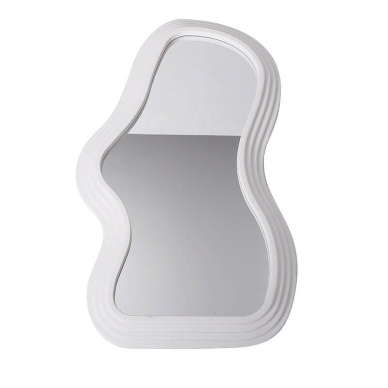 Asymmetrical Wave Wall Mirror in Danish Pastel Design