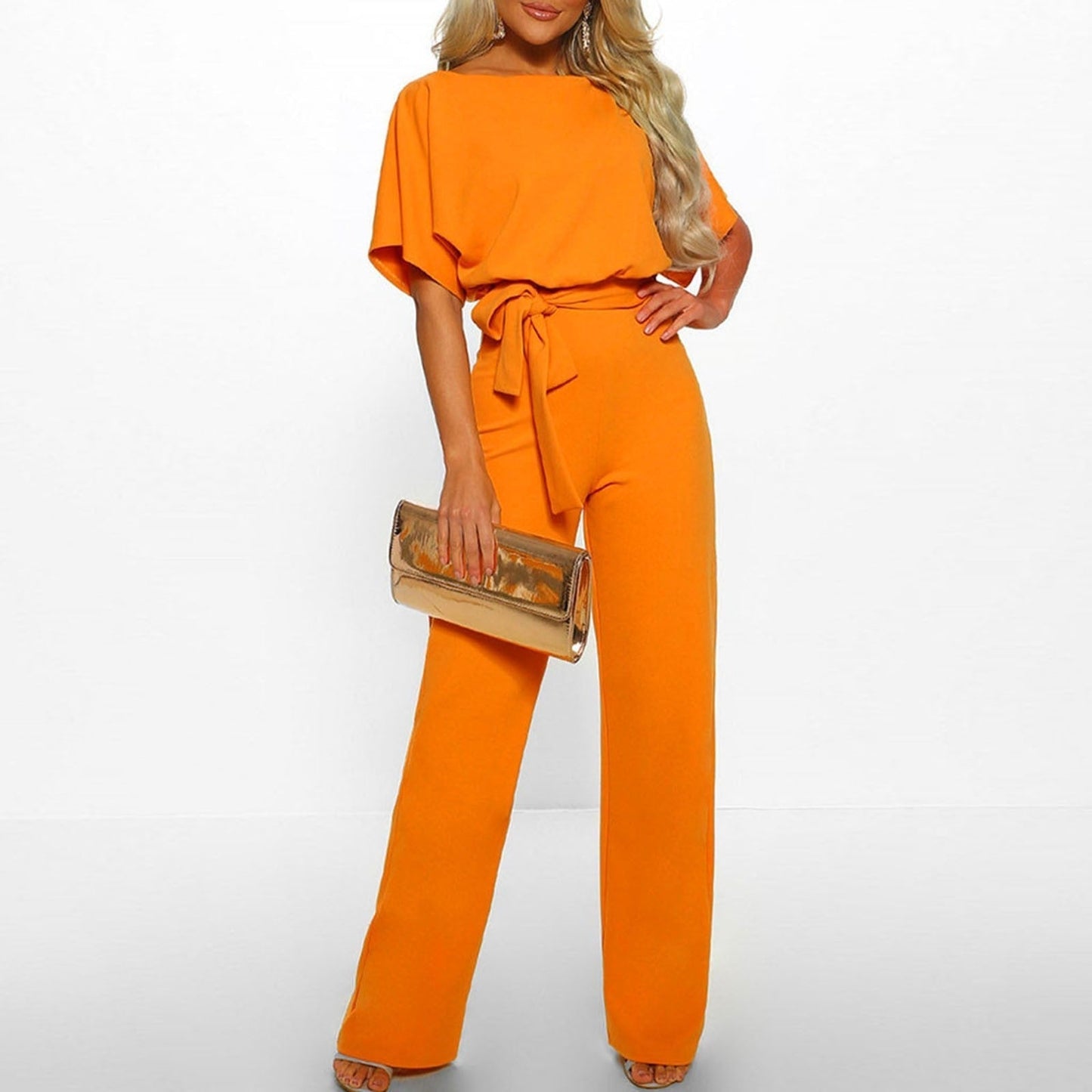 Elegant Women's Jumpsuit with Waist Belt