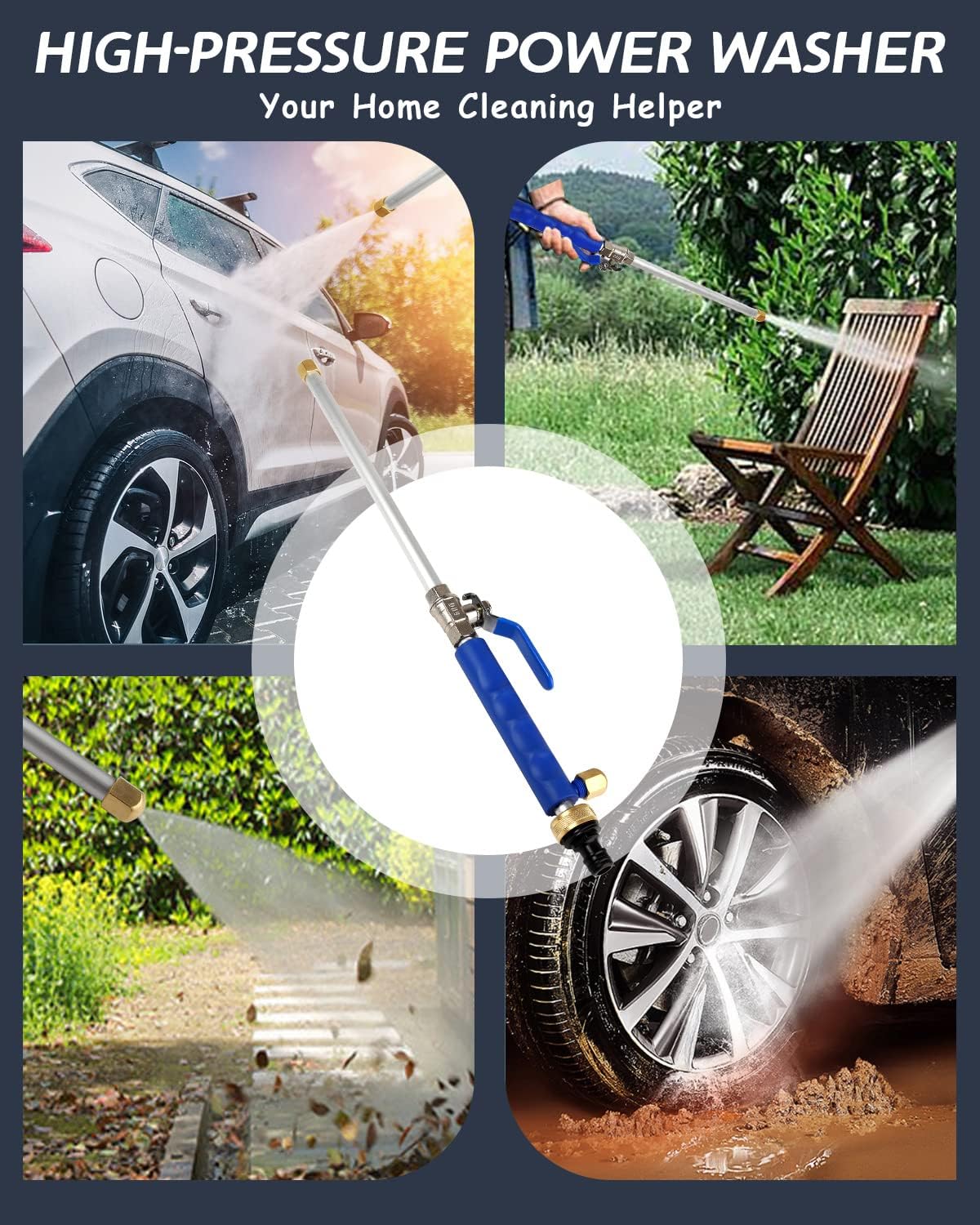 High-Pressure Car Wash Spray Nozzle with Ergonomic Handle