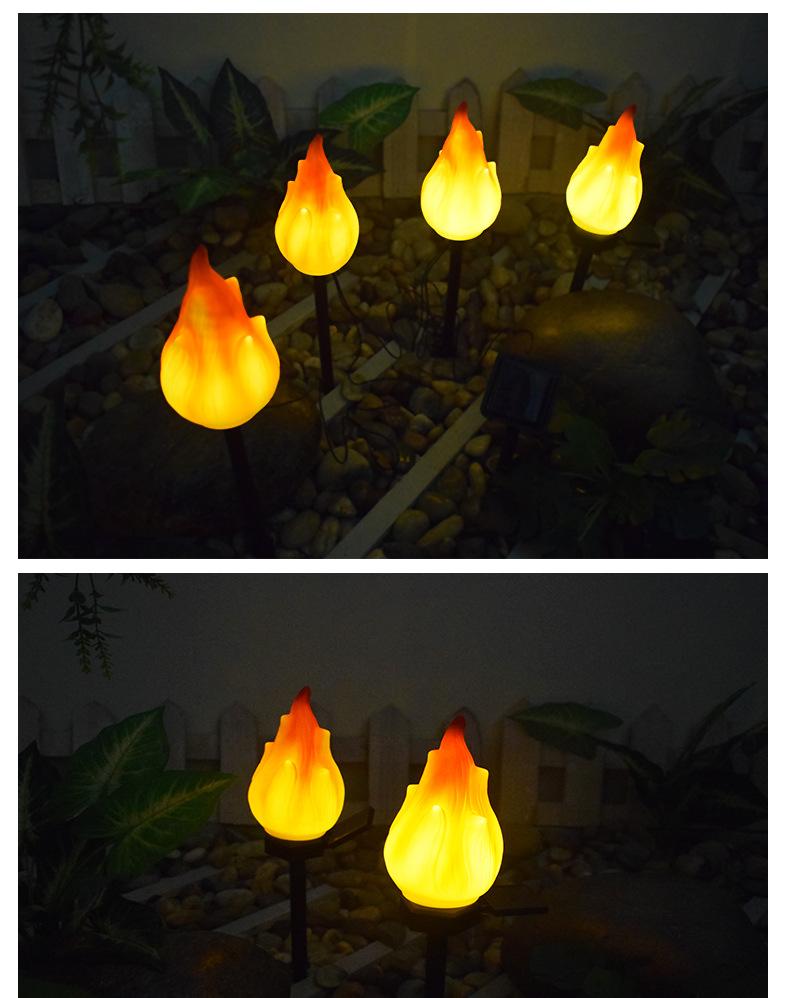 Solar LED Flame Torch Lights - Waterproof Outdoor Garden Pathway Decor with Automatic On/Off