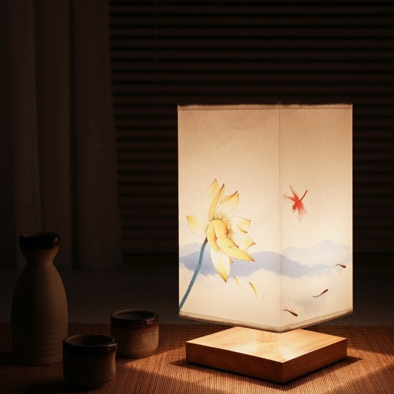 Japanese-Scandinavian Fabric Shade Table Lamp