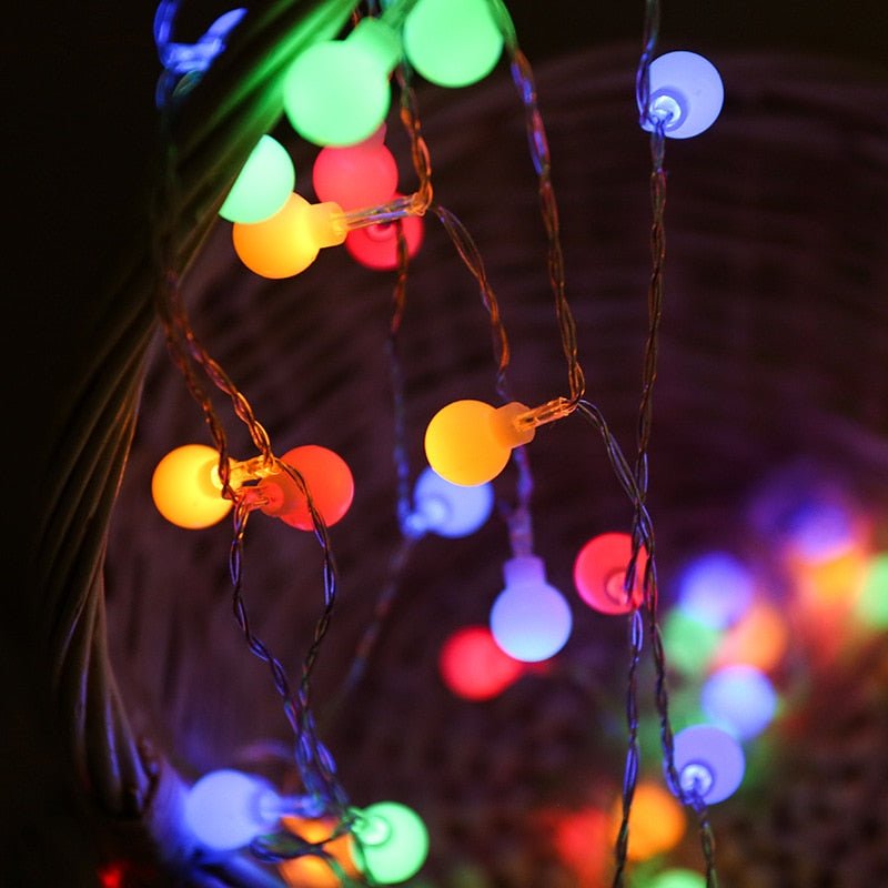 LED Ball String Lights with EU Plug - Weather-Resistant Decorative Lighting