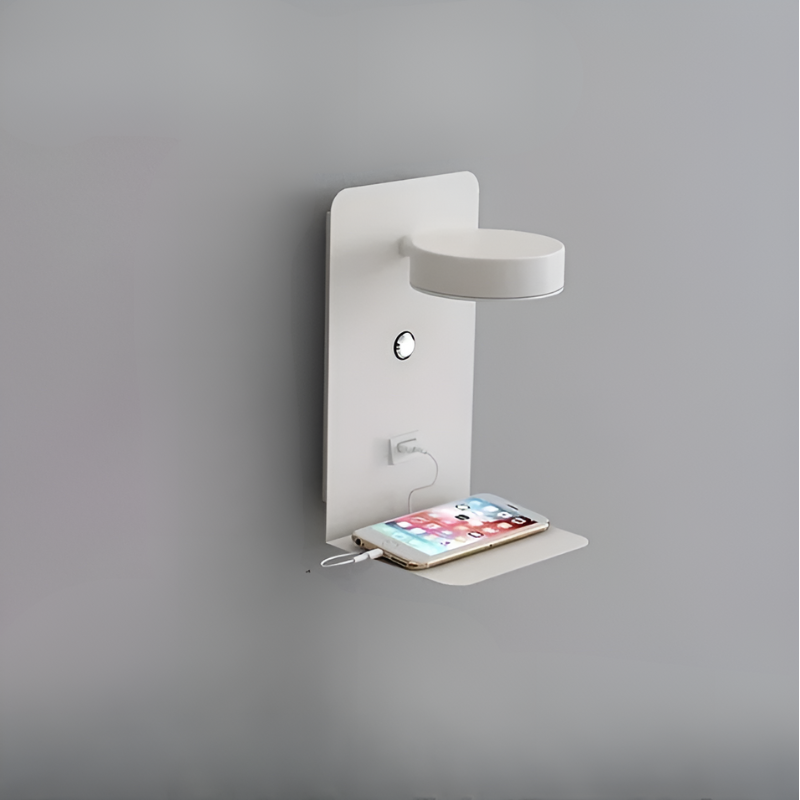 Wall-Mounted Dimmable Shelf Lamp with USB Charging