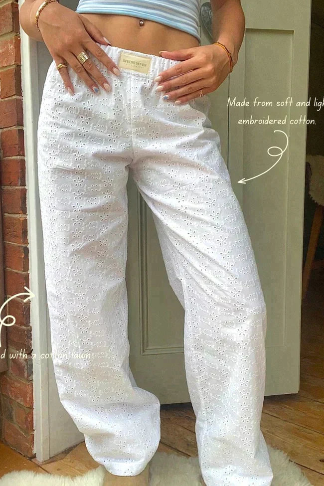 Elegant Loose Fit Women's Pants with Elastic Waist