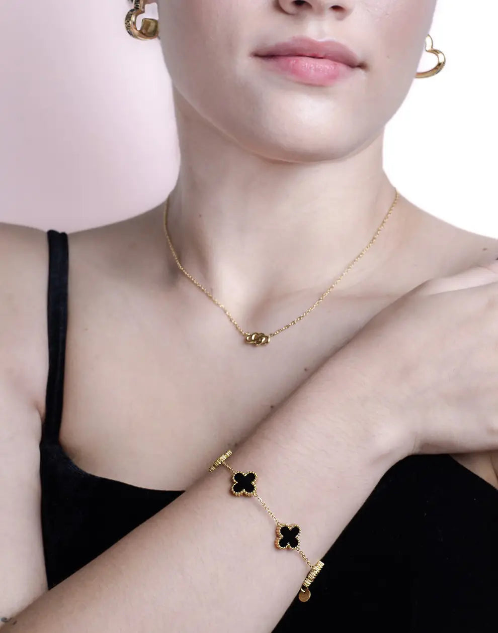 Five-Leaf Clover Bracelet | Silver Adjustable Good Luck Charm