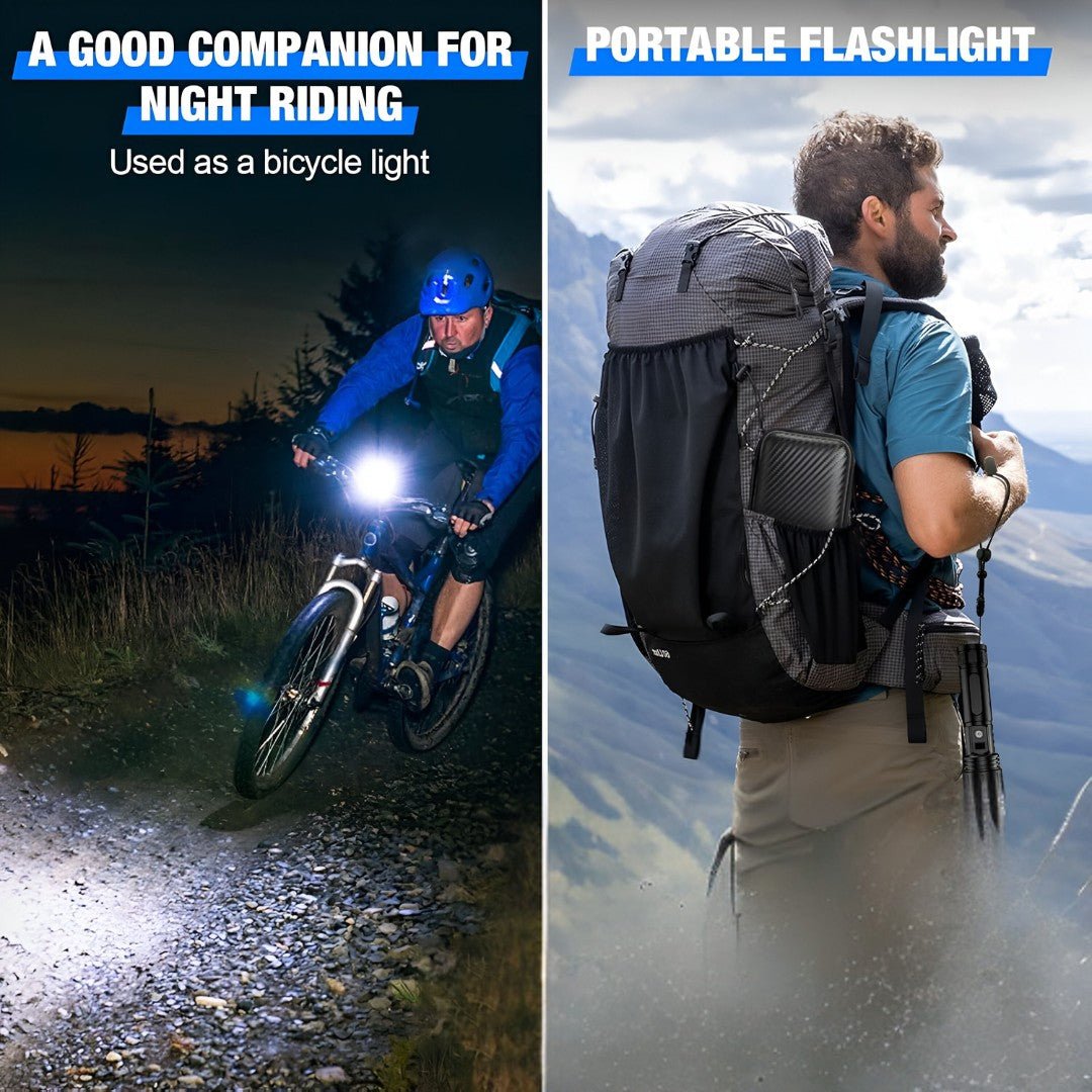 100,000 Lumen Rechargeable LED Tactical Flashlight with Power Bank