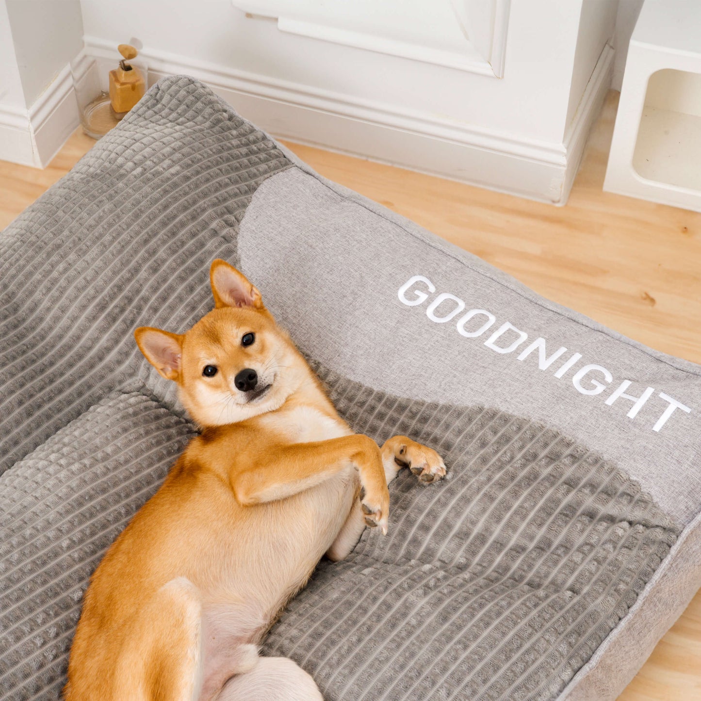 Orthopedic Memory Foam Dog Bed with Raised Headrest Support