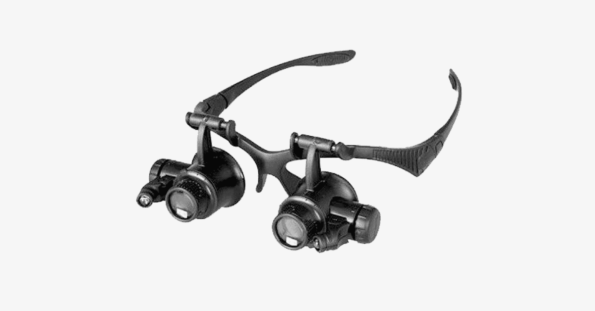 Hands-Free Magnifying Glass with LED Lights and Adjustable Lens