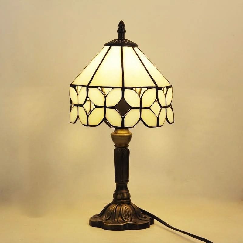 Retro Baroque Tiffany Glass LED Table Lamp 18 Inch
