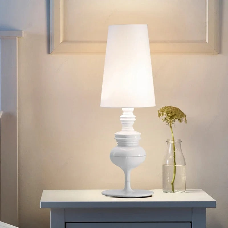 Modern Scandinavian LED Table Lamp with Fabric Shade