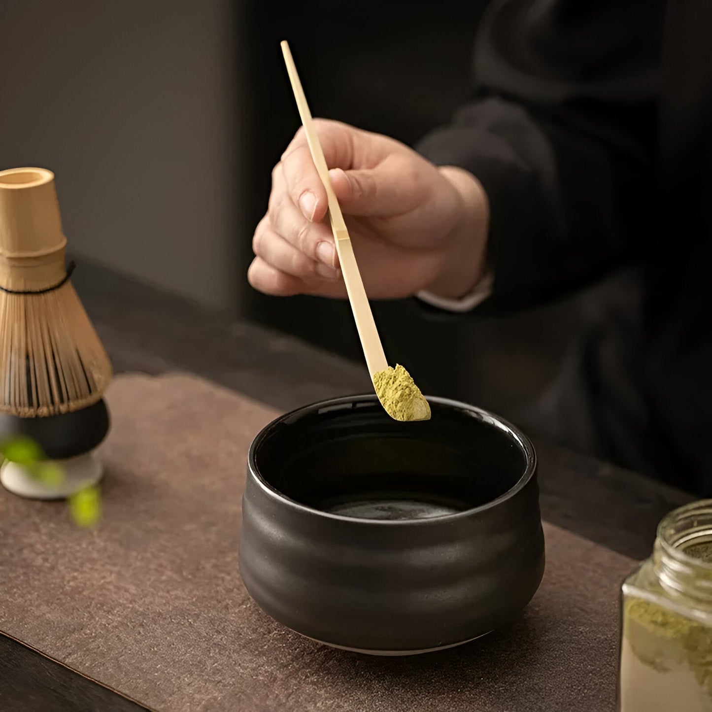 4-Piece Authentic Matcha Tea Set with Bamboo Whisk and Bowl