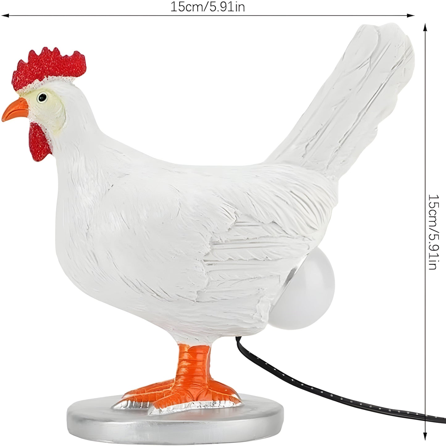 Chicken-Shaped LED Table Lamp with Warm White Light