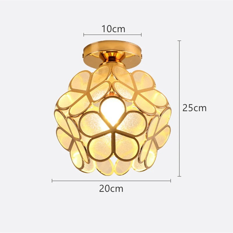 Flower Ball Ceiling Lamp with Gold Finish and Adjustable Light Color