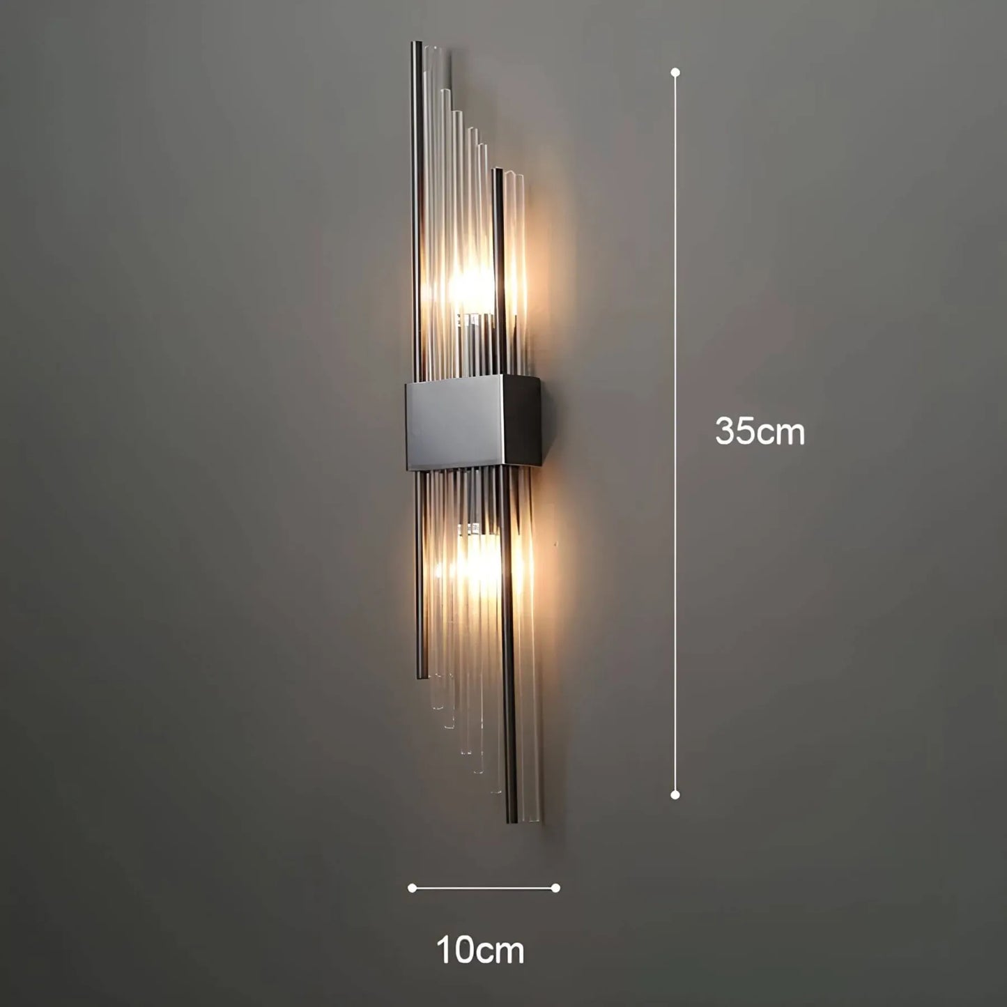 Crystal Wall Sconce with Stainless Steel Accent