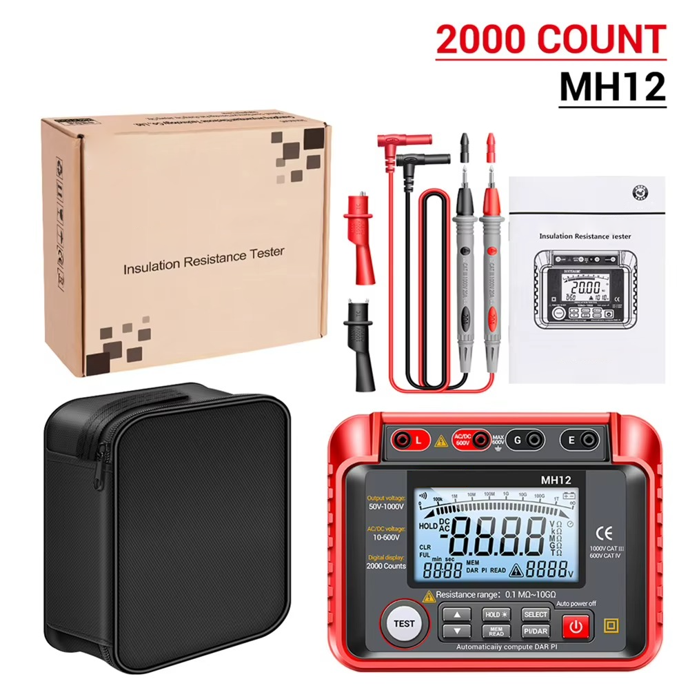 High Resistance Voltage Tester Megohmmeter with HD Display