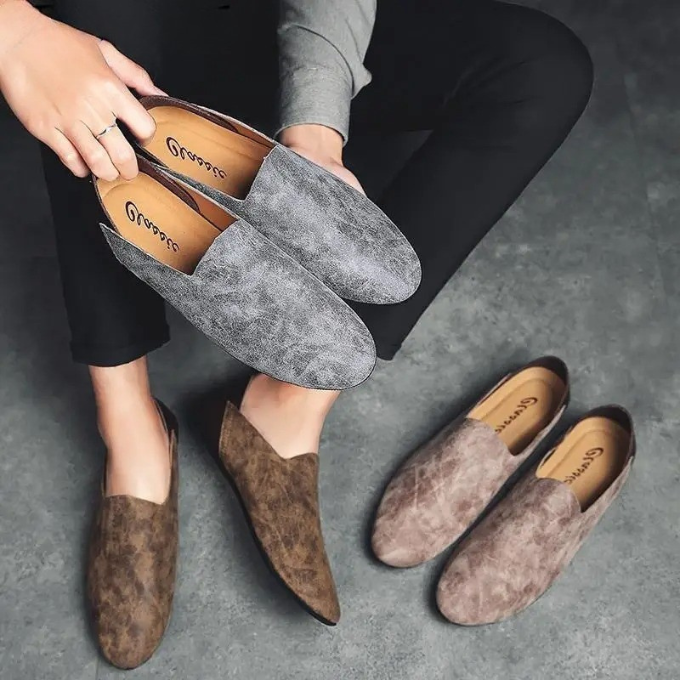 Men's Slip-On Casual Loafers with Soft Microfiber Upper