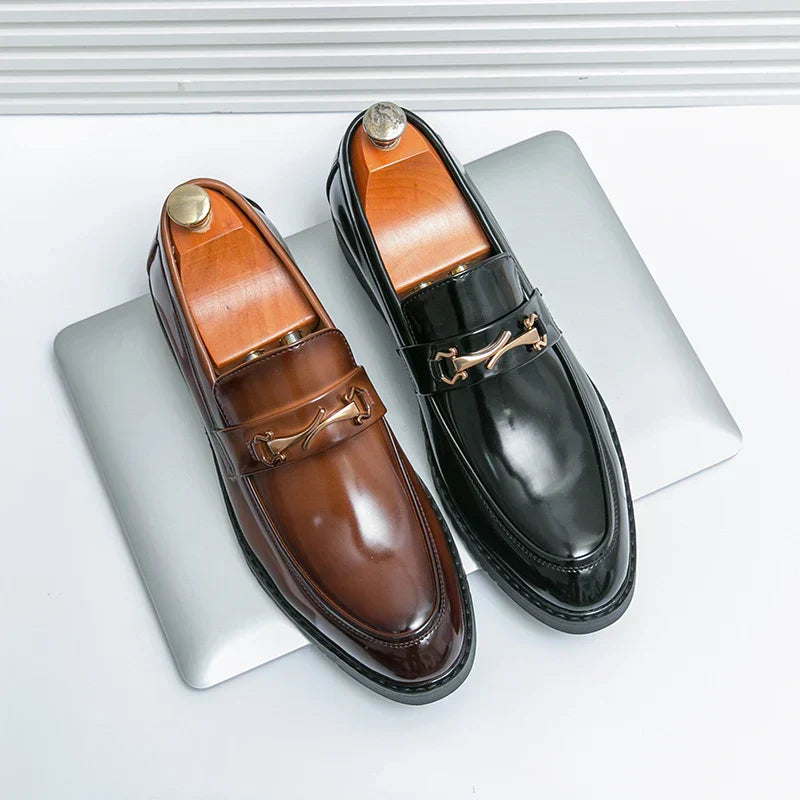 Men's Elegant Slip-On Loafers with Metal Bit Detail