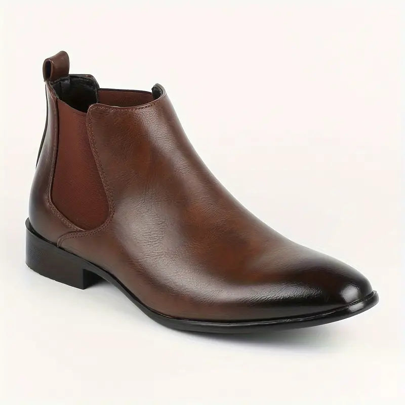 Men's Premium Leather Chelsea Boots with Cushioned Insoles