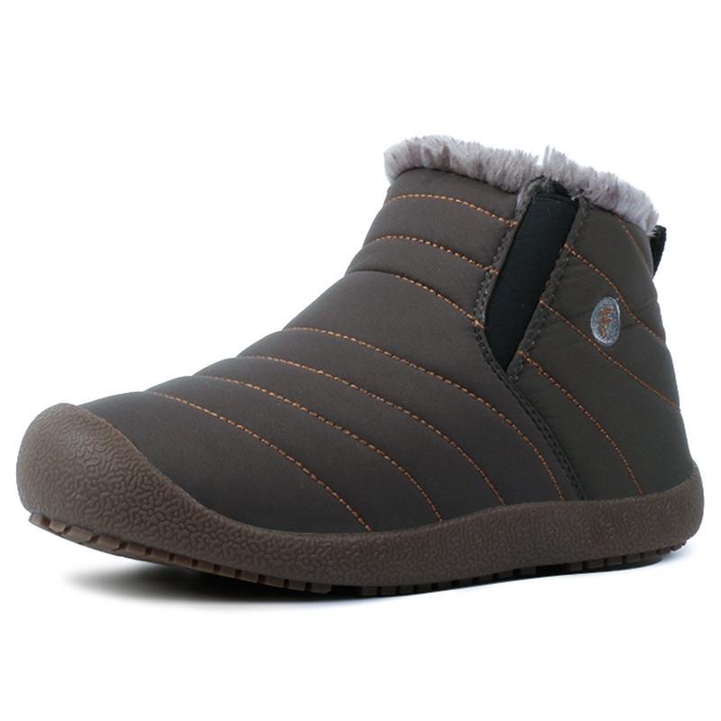 Men's Waterproof Ankle High Winter Hiking Boots with Plush Lining