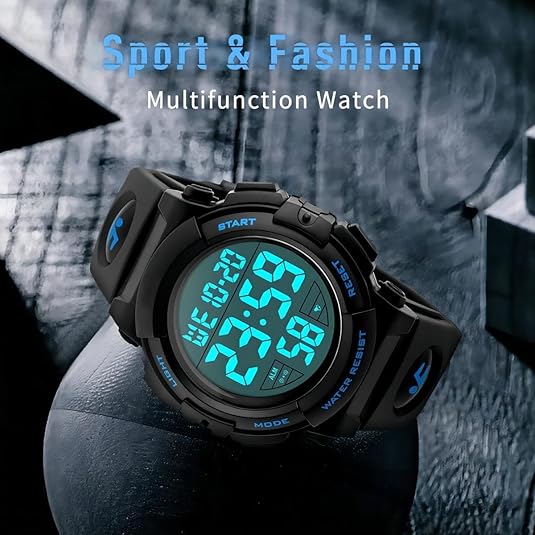 Men's Waterproof Military Digital Sports Watch with LED Display