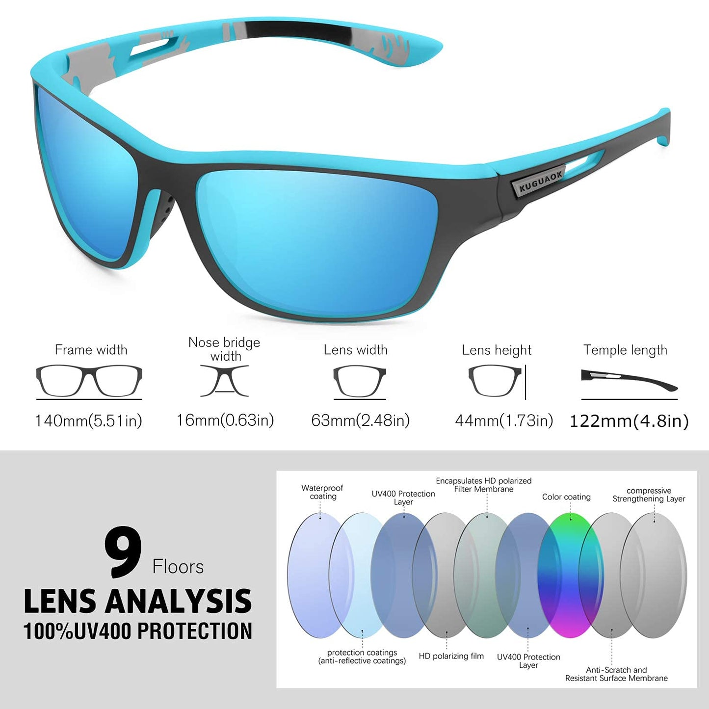 Polarized Anti-Glare Comfort Sunglasses with UV400 Protection