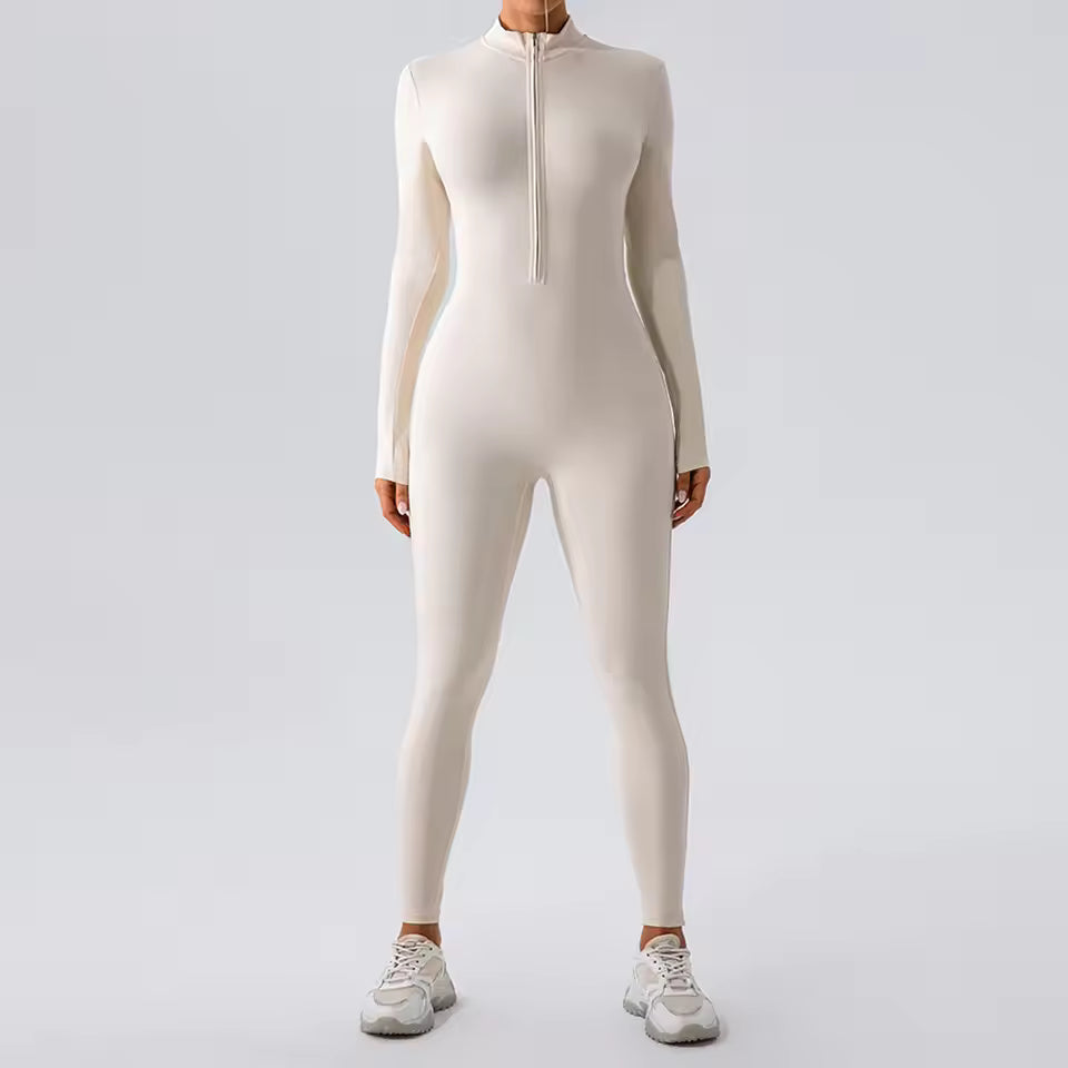 Long-Sleeved Stand Collar Jumpsuit for Women