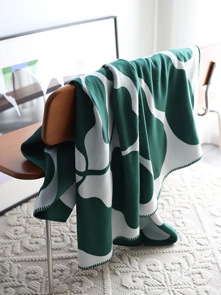 Modern Bohemian Cotton Throw Blanket – Cozy Abstract Design