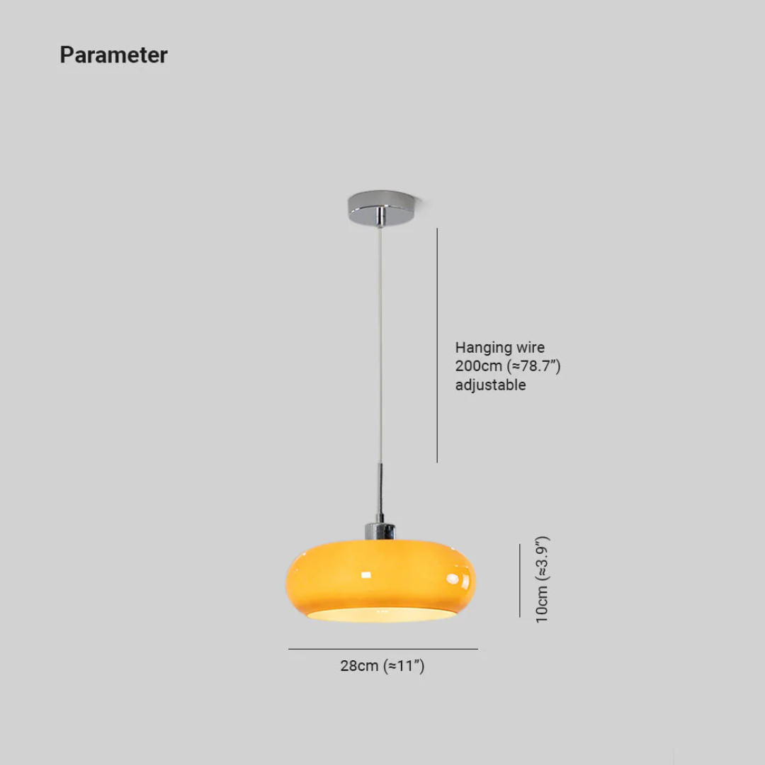 Modern Round Orange and White LED Pendant Light