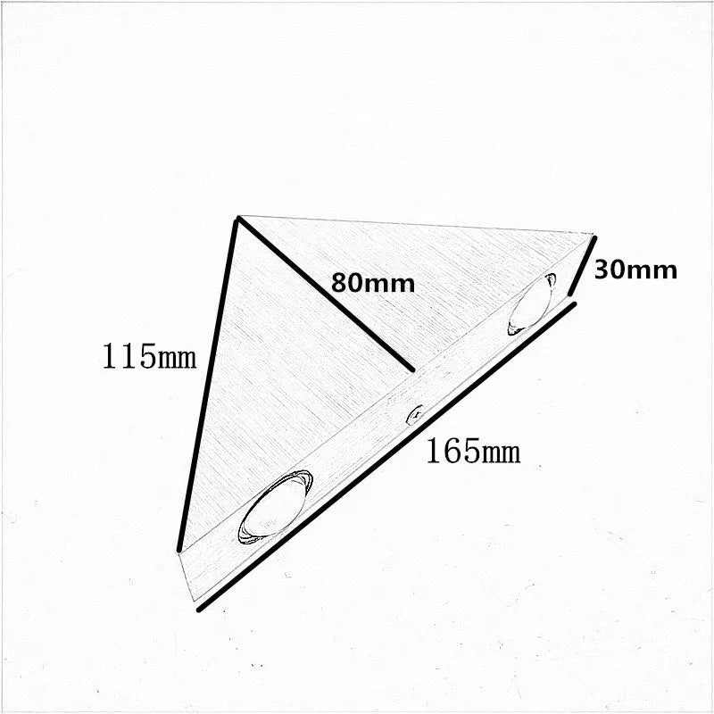 Modern Triangular LED Wall Lamp in Aluminum