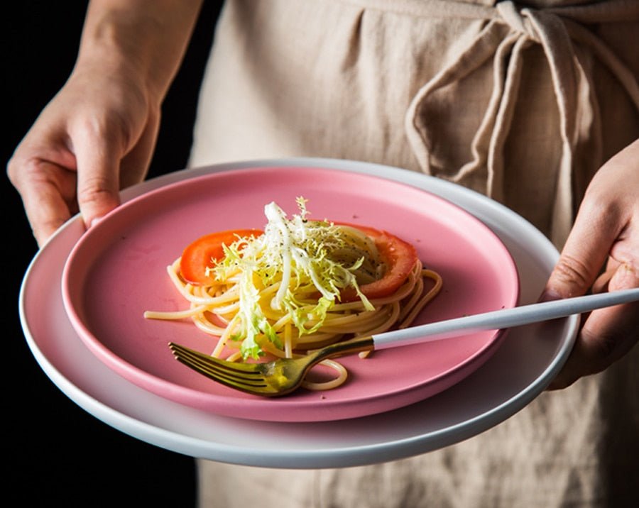 Ceramic Serving Plate with Elevated Borders