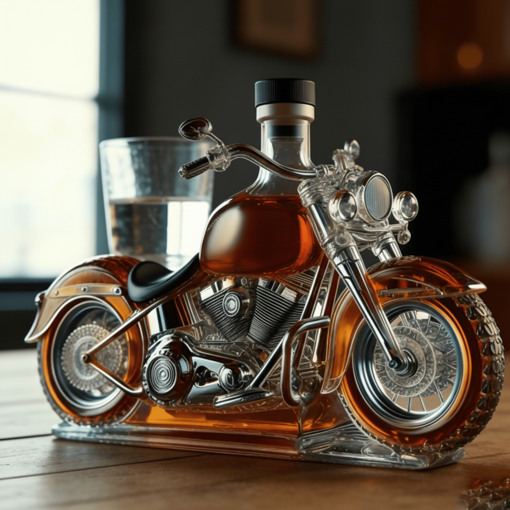 Motorcycle Engine Decorative Alcohol Bottle