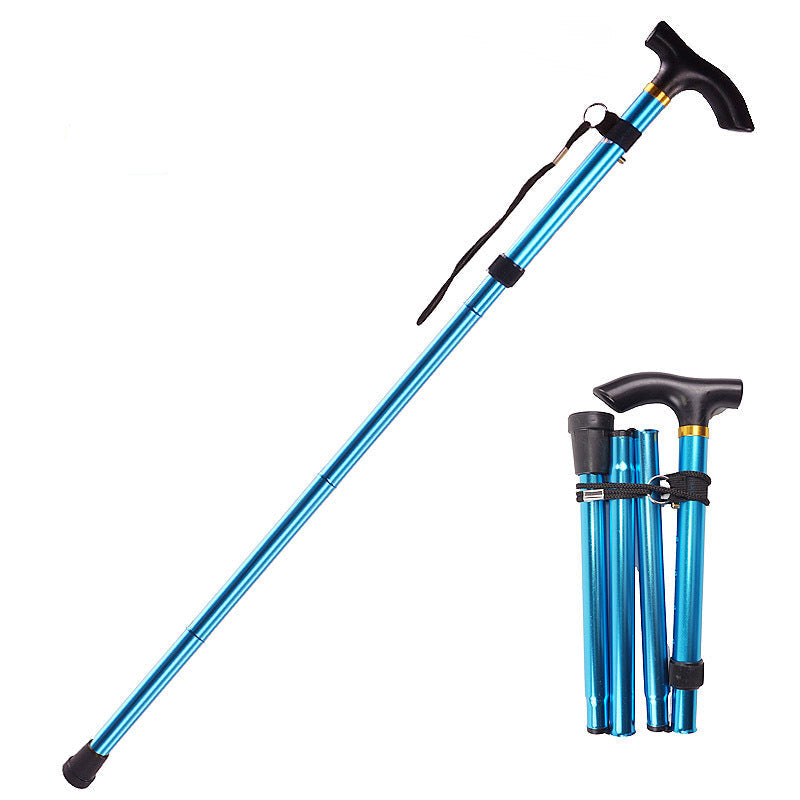 Foldable Adjustable Support Cane with Ergonomic Grip