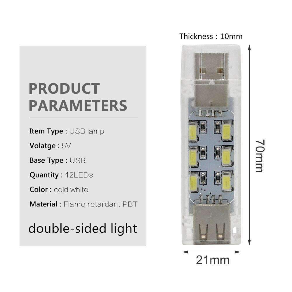 Mini USB LED Night Light - Cold White Portable Lamp