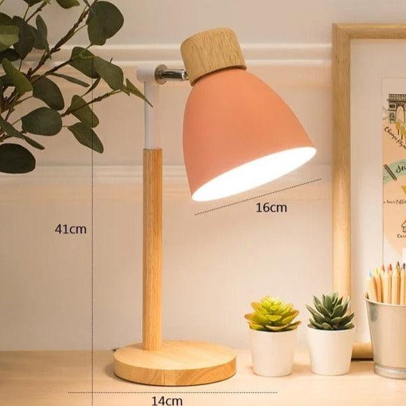 Nordic Adjustable Table Lamp in Wood and Iron