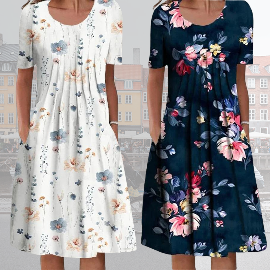 Bohemian Floral Print Midi Dress