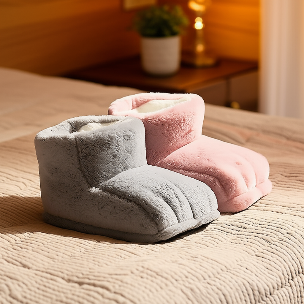 Wireless USB Electric Foot Warmer with Plush Fleece and 3 Heat Levels