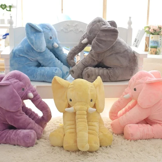 Plush Baby Elephant Cuddle Pillow for Nursery Comfort